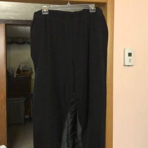 Black stretchy knit pull on pants